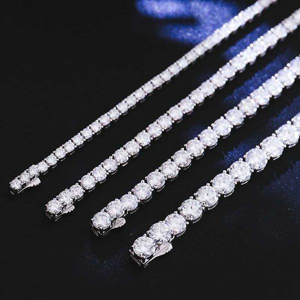 

selling pass diamond tester iced out gra certificates 4mm 6/7/8 inches vvs1 moissanite diamond tennis bracelets men bracelet, Silver