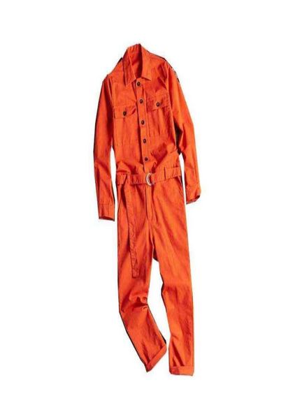 

men jumpsuit long sleeve long sleeves orange red hip hop casual loose multipocket men comfort pants l2207266850164, Gray