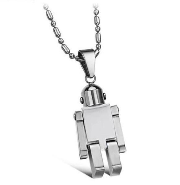 

fashion cool robot figure transformable pendant silver stainless steel pendant for women men pendant necklace jewelry80560113022092