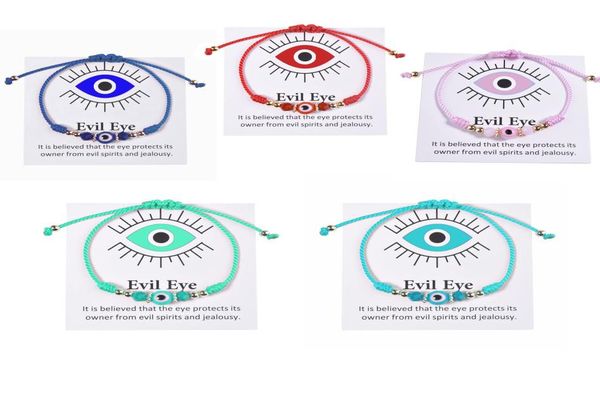 

turkey blue evil eye card bracelet women handmade rope chain crystal lucky eyes beads bracelets girl party jewelry gift couple8266975, Golden;silver