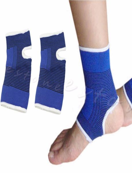 

2 pcs elastic ankle brace support pad guard achilles tendon sports strap foot5404783, Blue;black