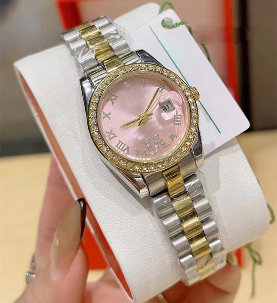 

aaa designer women's watch quartz movement 28mm size alloy casel case with diamond small red book ten colors, Slivery;brown