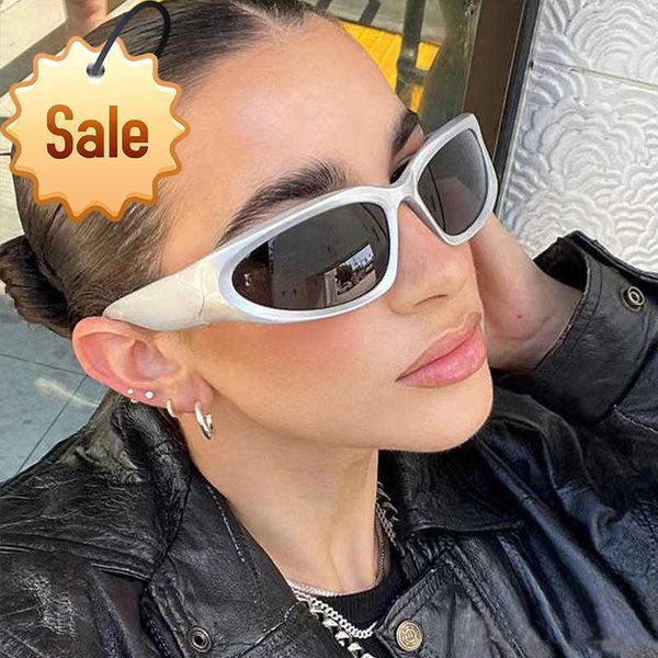 

custom fashion futuristic steampunk uv400 women men sun glasses punk sports y2k designer sunglasses 2023, White;black
