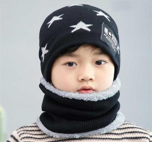 

child winter knit hat and scarf set boy girls warm plush hat 2 piece sets kids geometry pattern fashion outdoor ski cap scarves2769143403, Yellow