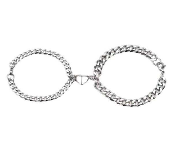 

2x heart magnet attract bracelet jewelry classic adjustable attraction for daughter couple boyfriend relationship lover27336565973929, Black