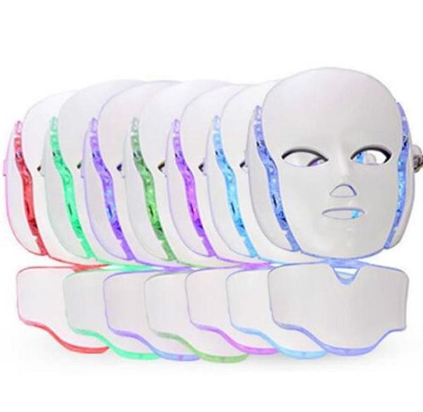 

selling pdt pon led face neck mask 7 color led treatment skin whitening firming facial beauty mask electric antiaging mas3574194