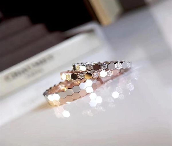 

18k gold plated ring 925 sterling silver fashion rings brand designers honeycomb couple girl boy love high classic for ladies man 3027609