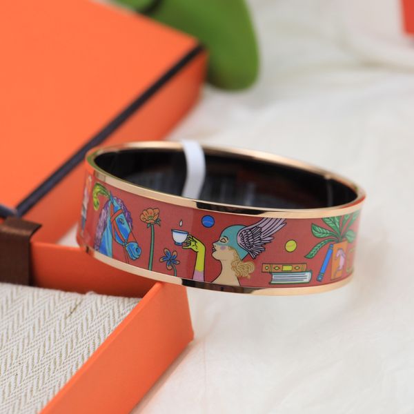 

enamel clic bangle for women charm bracelets rabbit horse 20mm enamel cuff new arrival red enamel, Golden;silver