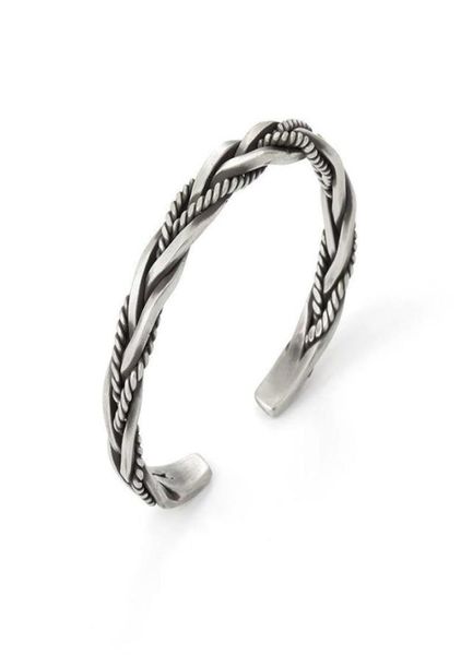 

bangle 2021 man bracelet cuff for men wide open adjustable braided weave style wrap jewelry gifts1148381, Black
