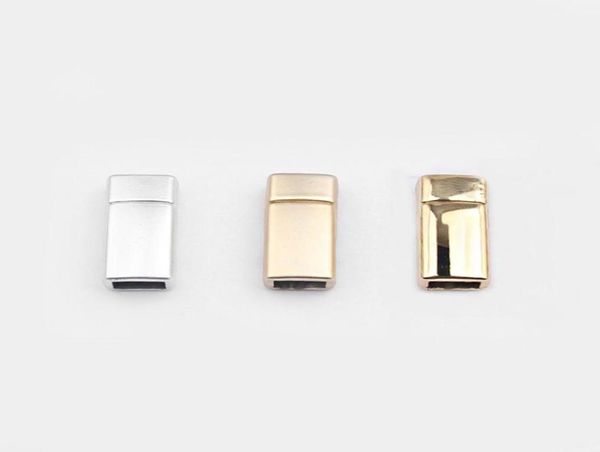 

10pcslot matte silver matte gold kc gold flat magnetic clasps for 6x3mm leather cord bracelet jewelry making findings material ac5071955