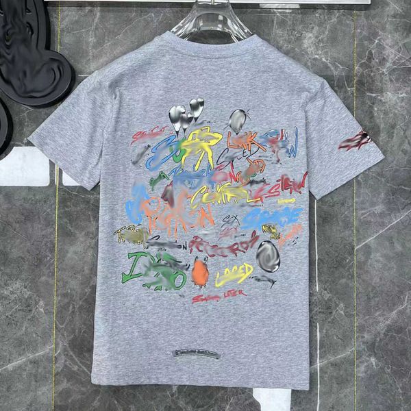 

men's classics luxury t shirts brand ch t-shirts designers men women tees fashion horseshoe sanskrit cross print cotton tshirts casual, White;black