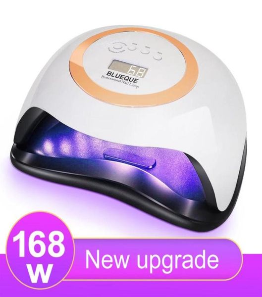 

168w uv gel nail lamp lampara uv lamp gel light 42leds nail dryer for all gels with smart sensor and timer manicure ongle tools3049990675