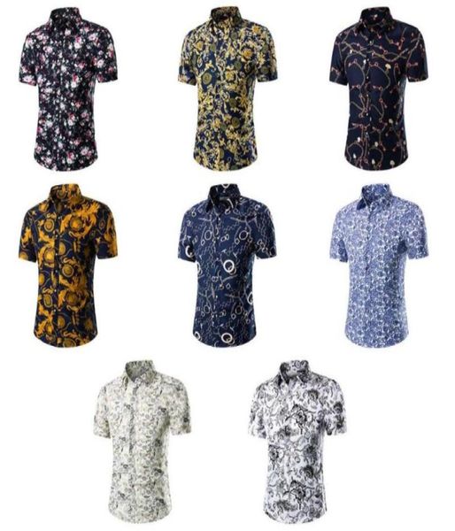 

men039s flower shirt summer fashion short sleeve shirt casual men039s clothing sportswear plus size 4xl88073317822835, White;black