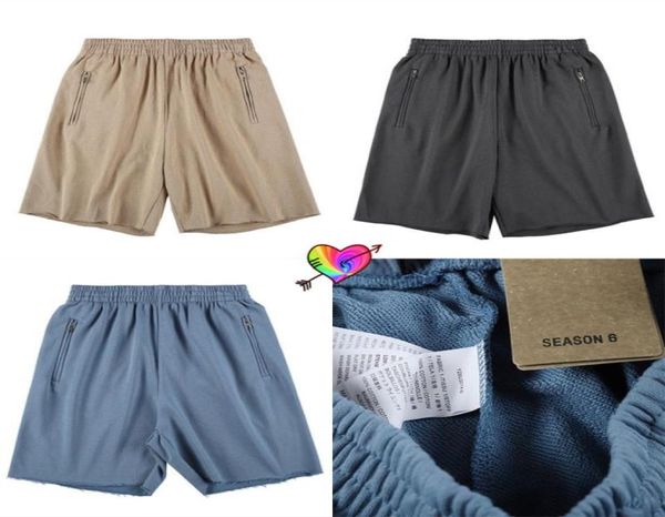 

2021 zipper pockets shorts men women 1 solid terry cotton63987804554951, Black