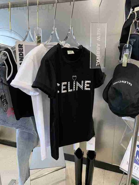 

women's t-shirt designer ce23 spring/summer casual simple letter liuding design slim short sleeve t-shirt aws9, White