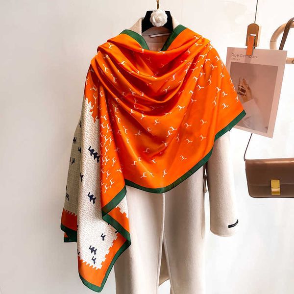 

scarves cravat 2023 women's travel versatile long thin spring and summer sunscreen silk korean mother's shawl scarf, Blue;gray