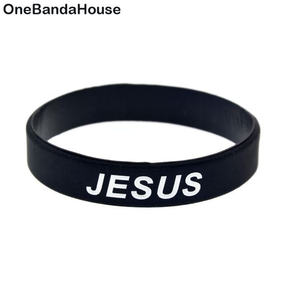 

1pc jesus fair and love silicone rubber wristband black religious faith gift no gender jewelry6847305