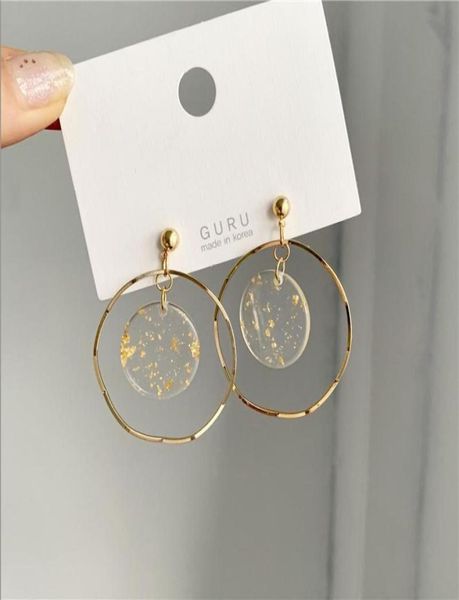 

needle earrings for women fashion dangle round circle korean pearl jewelry with acrylic whole chandelier1383423, Silver