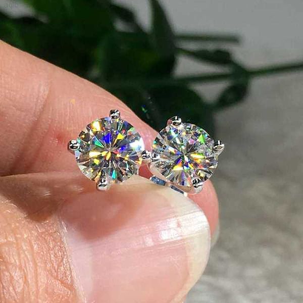 

100% real 1ct moissanite gra silver certification s925 stud earrings for women wedding party fine jewelry dropship, Golden