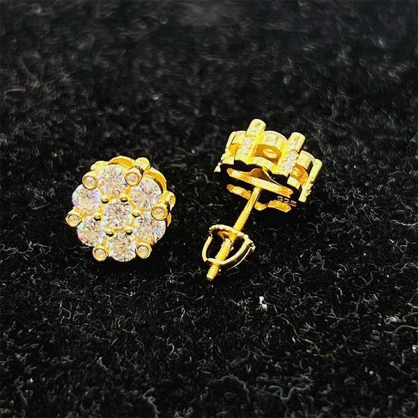 

popular ale 925 sterling silver jewelry def moissanite vvs stud earrings, Golden