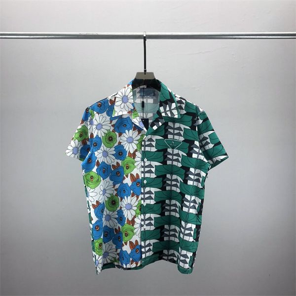 

#1 mens fashion flower tiger print shirts casual button down short sleeve hawaiian shirt suits summer beach designer dress shirts 004, White;black