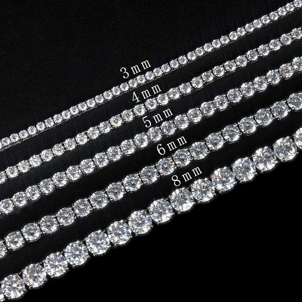 

sparkling moissanite tennis chain - 5mm 925 sterling silver fine jewelry necklace
