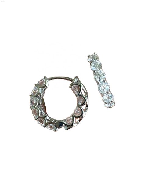 

14k white gold 2ct round brilliant cut d vvs certified wedding anniversary gift huggie hoop moissanite studded diamond earrings, Golden