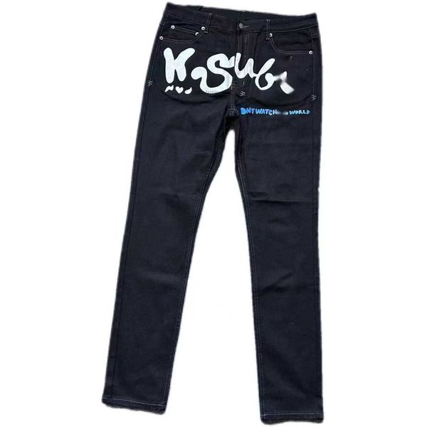 

ksubi jeans australian men's washed old jeans slim fit elastic pants size 36, Blue