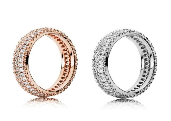 

2021 100 925 sterling silver rings with cubic zircon original box for fashion ring for valentines day rose gold wedding r28921901936373