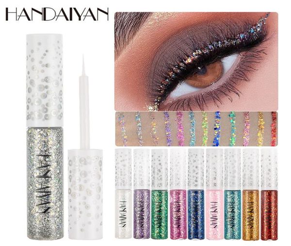 

12pcslot handaiyan liquid glitter eye shadow cream charm shimmer eyeliner pencils shining quick dry eye makeup cosmetic 8740541