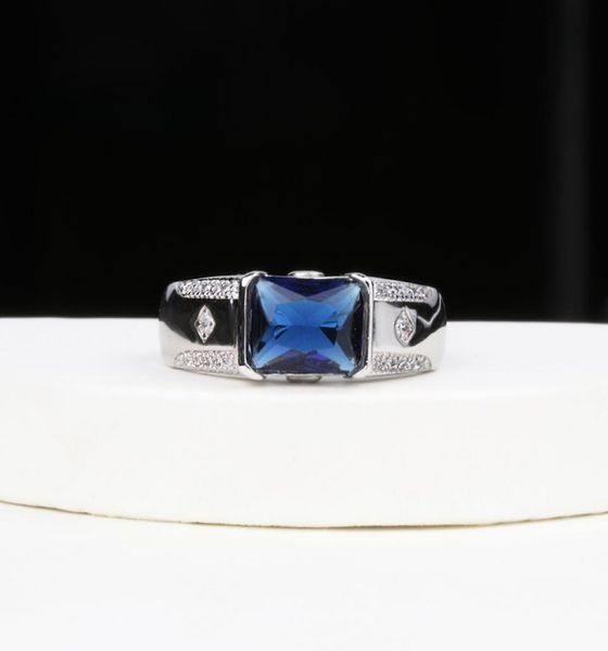 

mens fashion gift jewelry white gold filled sapphire cz zircon wedding band finger ring new year gift sz81359734714160906, Silver