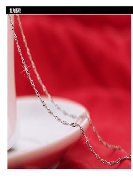 

20pcs new 925 sterling silver jewelry fashion classic wave chain necklace christmas gift for woman256a9936746