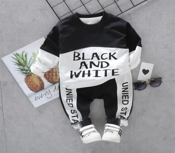 

winter clothes for baby boys girls long sleeve clothes t shirt pants 2pcs sets children fashion splice kid casual tracksuits215i1094121, White