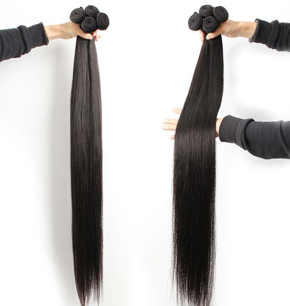 

30 32 34 36 38 40 inch 10a brazilian straight hair bundles 100 human hair weaves bundles remy hair extensions9133859, Black