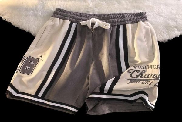 

men039s shorts vintage hiphop men casual shorts american trend high street couple sports pants college style embroidered basket2865872, White;black