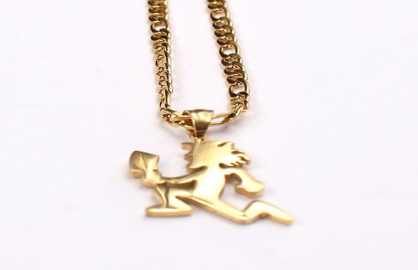 

punk small 1039039 gold icp hatchetman charm juggalo pendant stainless steel necklace chain 24039039 nk link3633067, Silver