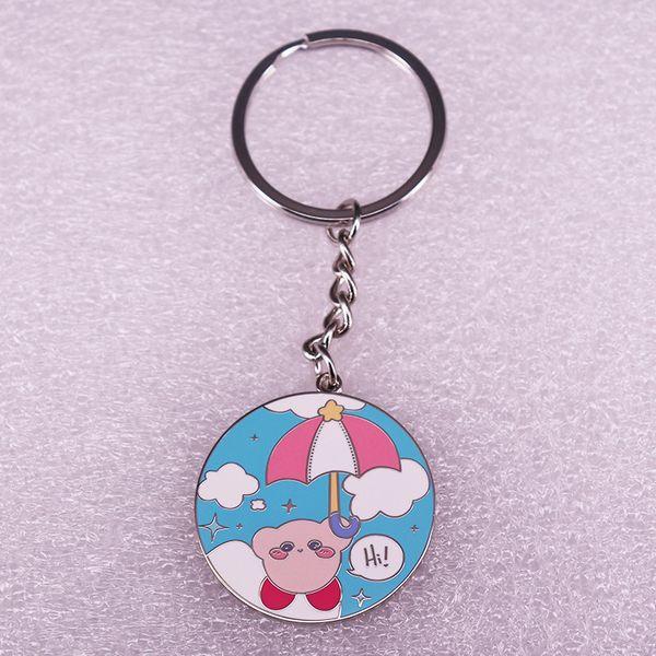 

anime pink elf drip oil metal ball bell keychain key ring accesssory, Blue