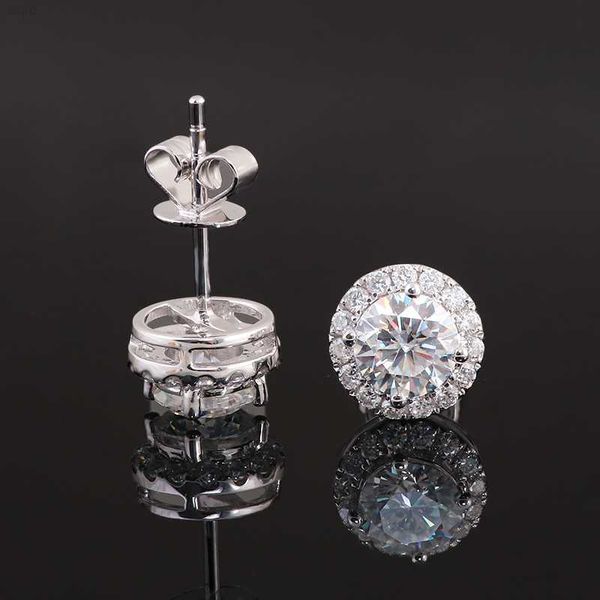 

def color vvs moissanite lab diamond earrings push back halo setting ear rings style earrings men daily wearing, Golden