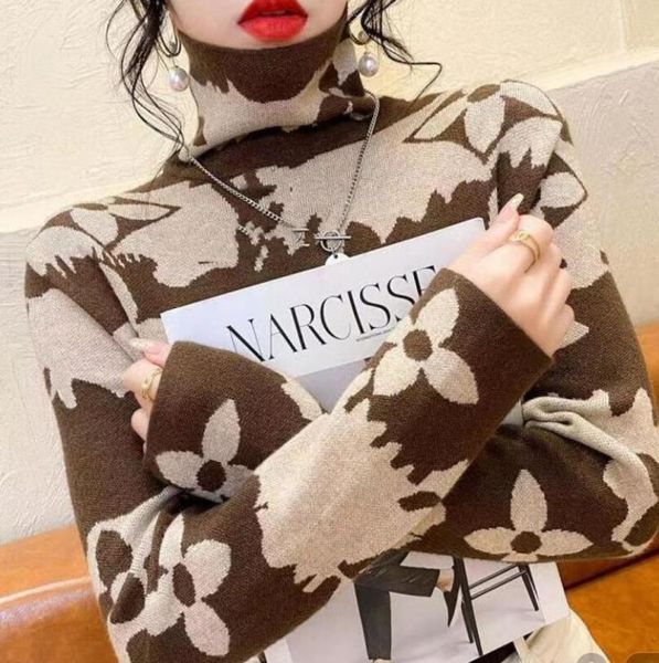 

women039s sweaters for designer korean luxury printed turtleneck puff dress t shirt for casuaapple crop 2589468456519, White;black