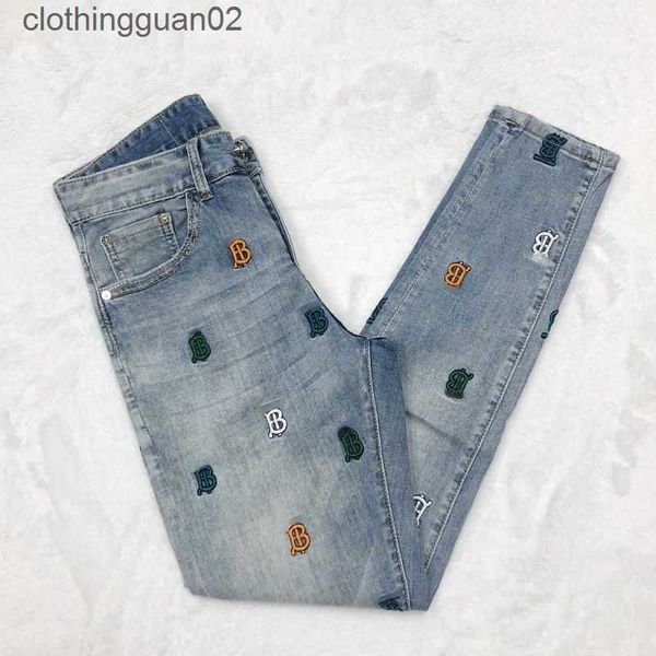 

oversized mens jeans burb designer pants tb embroidered trousers men women loose casual 4xl 5xl 6xl, Blue