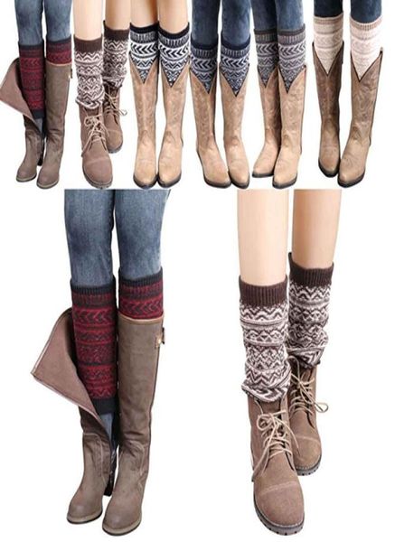 

whole women039s winter boho geometric pattern knit boot cuffs ers gift6701536, Black;white