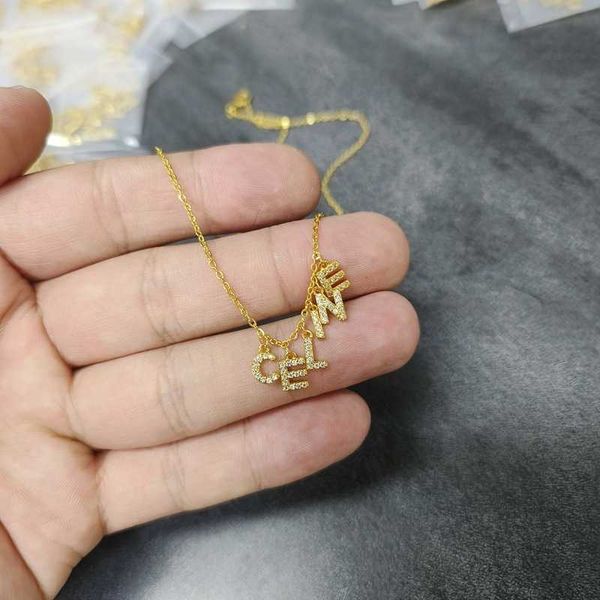 

triumphal arch single-layer rhinestone letter necklace 2023 new network red french advanced collar chain women, Silver