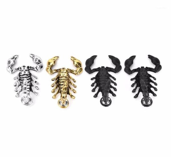 

stud arrival 1 pcs fashion ancient men women 3d animal metal scorpion ear earrings ca1300x2916000, Golden;silver