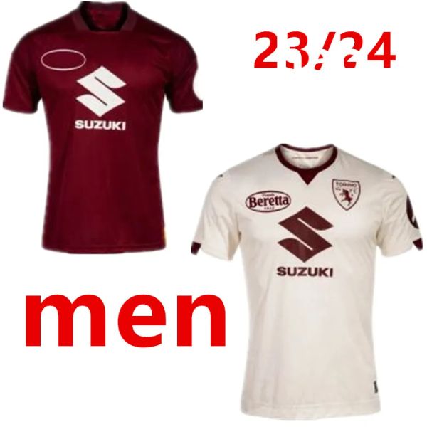 

23 24 torino limited edition soccer jerseys 2023 2024 zaza t. sanabria lukic pellegri singo ricci suzuki football shirts men uniforms 666, Black;yellow