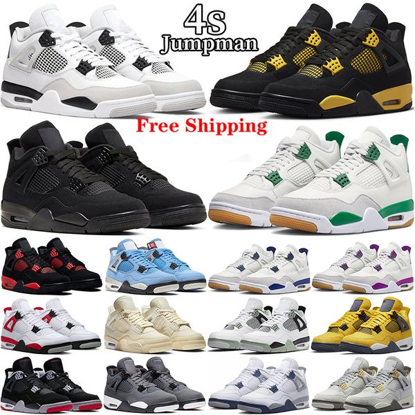 

shoes jumpman 4 4s basketball shoes for men women og red thunder pine green military black cat white oreo sail seafoam university blue sport