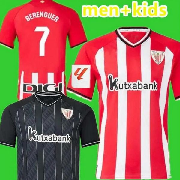 

23 24 club bilbao soccer jerseys berenguer 2023 muniain athletic williams football shirt raul garcia villalibre camiseta sancet third gk una, Black;yellow
