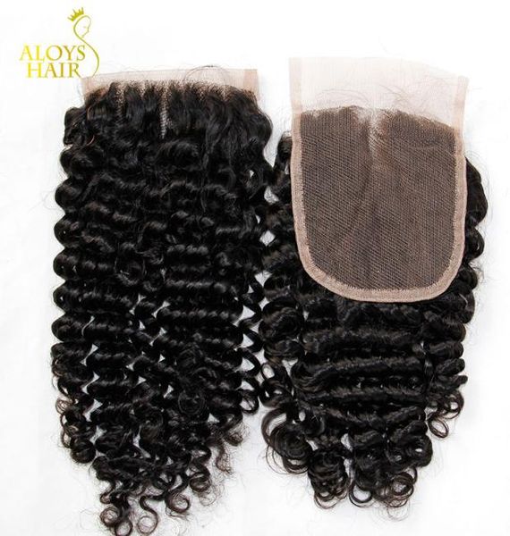 

middle part brazilian kinky curly lace closure size 4x4 kinky curly closure virgin human hair curly lace closure 3349227, Black