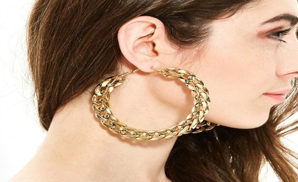 

exaggeration hoop earrings big circle earrings basketball brincos party loop ccb earrings for women uv jewelry green 80mm5865312, Golden;silver