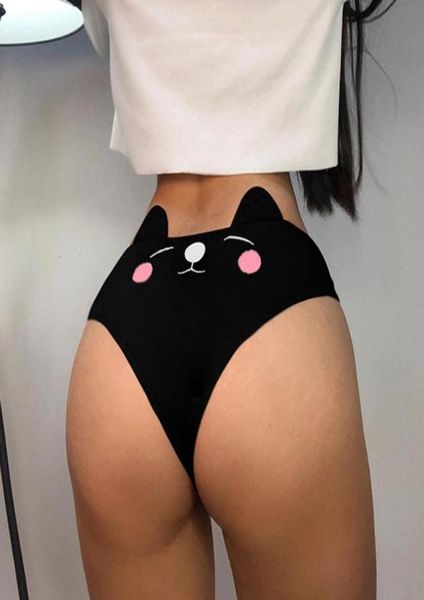 

women039s panties funny cat ear lingerie cotton underwear high waist comfortable briefs gstring thongs porno underpants2379350, Black;pink