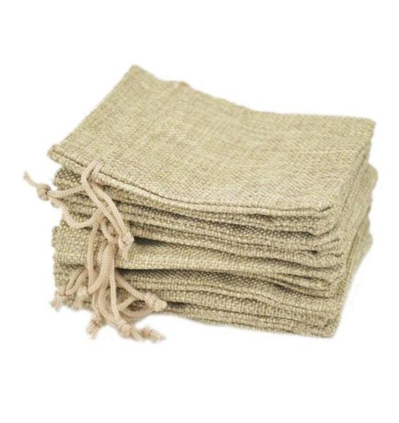 

9x12cm small jute jewelry bags jute drawstring burlap bags gift candy beads bags for handmade soap storage wedding decor6885352, Pink;blue